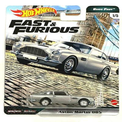 DieCast Hot Wheels Fast & Furious Aston Martin DB5 - Euro Fast 1/5 [Silver] Premium 1:64 Scale