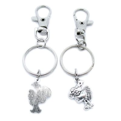 100 Pieces Keyring Keychain Wholesale Suppliers Jewelry Lobster Clasps KT6G8Z Hen Chicken