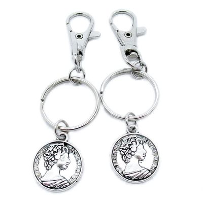100 Pieces Keyring Keychain Wholesale Suppliers Jewelry Lobster Clasps YJ7G6J Elizabeth II Queen Lady Portrait