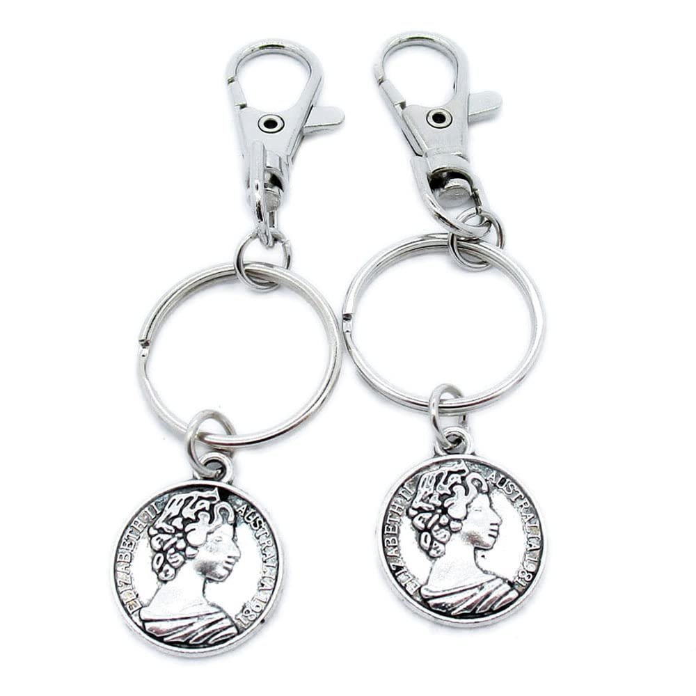 100 Pieces Keyring Keychain Wholesale Suppliers Jewelry Lobster Clasps YJ7G6J Elizabeth II Queen Lady Portrait
