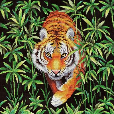 Tiger Cross Stitch kit. Jungle Cross Stitch Pattern on Aida 14 Count Canvas. Cross Stitch by MP Studia. Master of The Jungle HB-756/SNV-756
