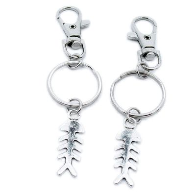 5 Pieces Keyring Keychain Wholesale Suppliers Jewelry Lobster Clasps UO5F9Q Fish Bone Fishbone