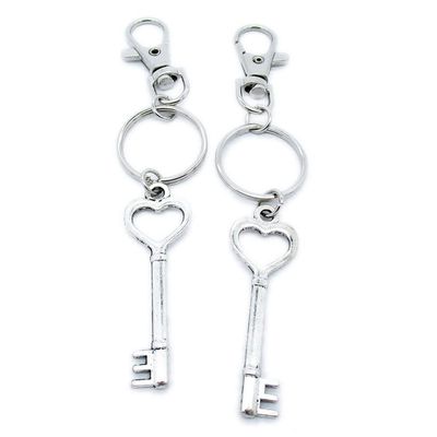 10 Pieces Keyring Keychain Wholesale Suppliers Jewelry Lobster Clasps SM3V0O Love Heart Skeleton Key