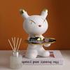 Ceramic Joe Creative Rabbit Resin Tray Handmade Key Jewelry Watch Storage Tray Home Living Room Table Decoration (White-10in) view 2