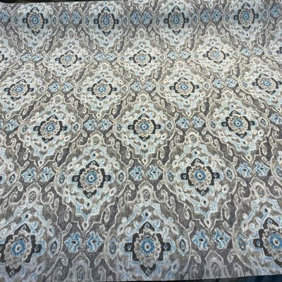 Outdoor Stamped Damask Stone Gray PKL Studio Fabric by The Yard