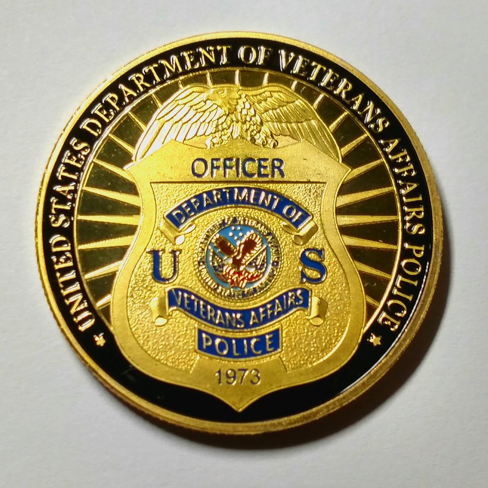 Veteran Affairs Police Government Challenge Art Coin