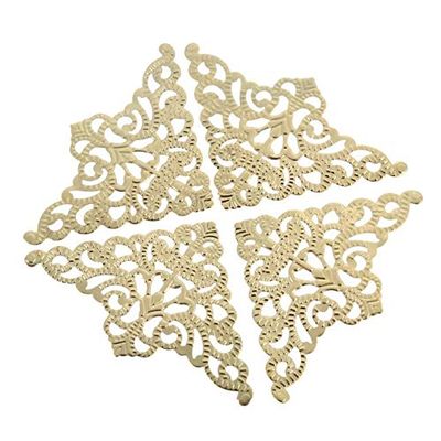 Bracket Corner Brace 10Pcs Antique Bronze/Gold/Silver Corner Bracket Jewelry Box Wood Case Scrapbook Album Corner Decorative Protector Guard (Color : Gold)
