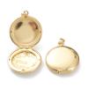 Craftdady 10pcs 18K Gold Flat Round Photo Locket Pendants Brass Cubic Zirconia Picture Frame Charms with Moon Star Pattern 29.5x25.5mm for Necklaces Personalized Jewelry Crafts Making view 2