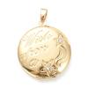 Craftdady 10pcs 18K Gold Flat Round Photo Locket Pendants Brass Cubic Zirconia Picture Frame Charms with Moon Star Pattern 29.5x25.5mm for Necklaces Personalized Jewelry Crafts Making view 3