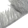 Queenbox 5 Yards Faux Ostrich Feather Fringe Trim Craft Fabric Ribbon for DIY Dress Sewing Costumes Wedding Party, Silver Gray view 1