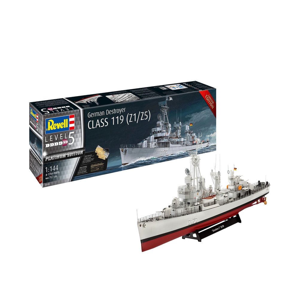 Revell 05179 Destroyer Class 119 (Z1/Z5) Platinum Edition 1:144 Scale Unbuilt/Unpainted Plastic Model Kit