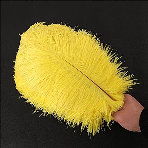 Zamihalaa Wholasale Yellow Ostrich Feather 10pcs-200pcs/lot 15-70cm DIY Feathers for Decoration Wedding Party Carnival Dancer Pluma Crafts - 65-70cm 26-28inch - 100PCS