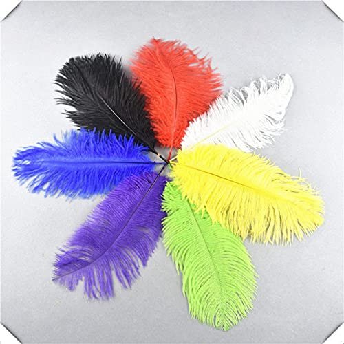 Zamihalaa 100-1000Pcs/lot Fluffy Ostrich Feather 20-25CM Wedding Party Home Decoration Plumas DIY Feathers for Crafts Needlework C13