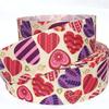 Grosgrain Ribbon 3" Hearts Valentine's Day Red Purple Love a1a Printed - Per Yard view 1