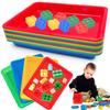 12 Pack Activity Plastic Art Trays,Multicolor Plastic Art Trays,Serving Tray for Art and Crafts,DIY Projects,Painting,4 Color view 1
