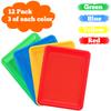 12 Pack Activity Plastic Art Trays,Multicolor Plastic Art Trays,Serving Tray for Art and Crafts,DIY Projects,Painting,4 Color view 3