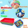 12 Pack Activity Plastic Art Trays,Multicolor Plastic Art Trays,Serving Tray for Art and Crafts,DIY Projects,Painting,4 Color view 4