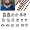 18pcs Beard Beads for Men, Viking Beard Beads, Viking Hair Beads, Beard Ornaments for Men Hair Beard Beads Braiding Beads Stainless Steel Dread Beads Viking Jewelry view 1