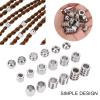 18pcs Beard Beads for Men, Viking Beard Beads, Viking Hair Beads, Beard Ornaments for Men Hair Beard Beads Braiding Beads Stainless Steel Dread Beads Viking Jewelry view 2