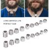 18pcs Beard Beads for Men, Viking Beard Beads, Viking Hair Beads, Beard Ornaments for Men Hair Beard Beads Braiding Beads Stainless Steel Dread Beads Viking Jewelry view 4