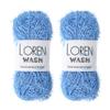 2 Skeins (Pack) Scrubby Yarn, Loren Wash, 100% Polyester, Total 17.6 Oz (500gr), Each 3.52 Oz (100gr) / 92 Yrds (85m), Yarn Weight: 4 Worsted-Aran Blue R090 view 1