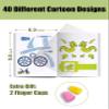 3D Printing Drawing Book, Reusable Colorful 40 Patterns Thick Paper Template with a Clear Plate, Painting Graffiti Template for 3D Pen DIY Gift view 4