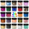 Mingjieus Gold Foil Flakes - 24 Color Metallic Gilding Flakes for Resin, Nails, Painting, Crafts view 1