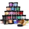 Mingjieus Gold Foil Flakes - 24 Color Metallic Gilding Flakes for Resin, Nails, Painting, Crafts view 2