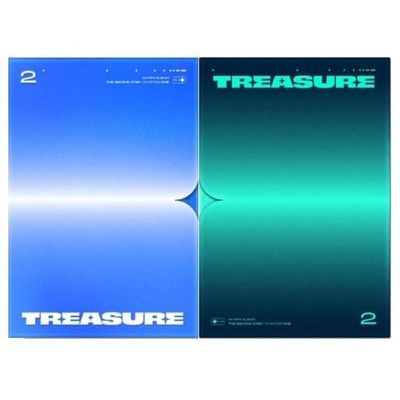 TREASURE The Second Step : Chapter One 1st Mini Album PhotoBook Version 2 Cover SET CD+1p Poster+150p PhotoBook+2p Selfie PhotoCard+1p PostCard+1p Sticker+Tracking Kpop Sealed