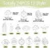 FASHEWELRY 48Pcs Stainless Steel Tree Leaf Connector Charms 12 Styles Flat Round with Clover Flower Links Charms for Jewelry Making Findings Accessory view 3