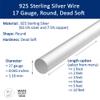 17 Gauge, Round, Dead Soft, 925 Sterling Silver Wire - 4 FT - for Jewelry Art from WIZART view 2