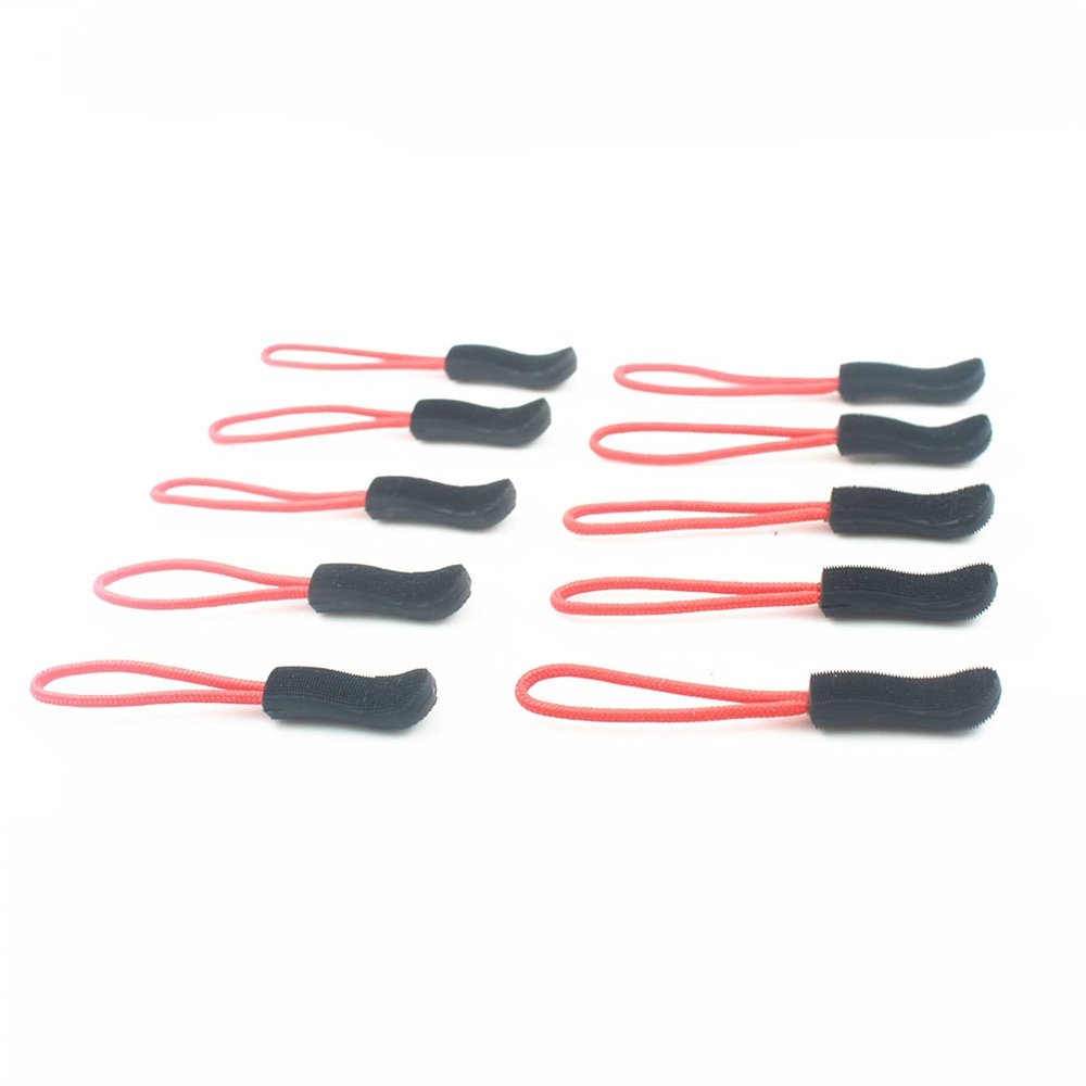 Liovns Mdingbao-Zippers Zipper Pulls Replacement Zip Fixers Cord Puller Slider Jacket Backpack Black/Yellow/Red, 10pcs, Strong and Sturdy (Color : Red)
