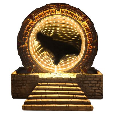 nezababy Star-Gate Light Tunnel Mirror LED Infinity Mirror Sculpture Model, 3D Time Tunnel Fantastic Universe Gaming Collectible Cosplay Prop for Home Desktop Decor
