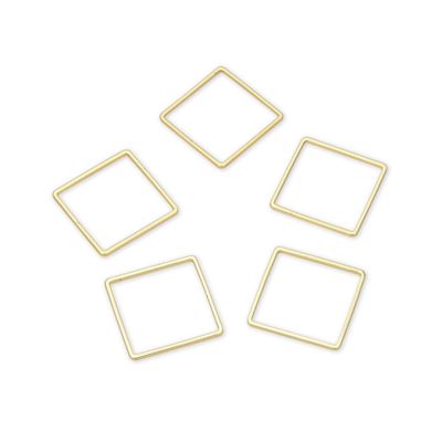 100pcs Adabele Tarnish Resistant 18K Yellow Gold Plated Square Rectangle Beading Hoop Link 20mm Open Back Bezel Frame Earring Findings for DIY Craft Jewelry Making BF73-3