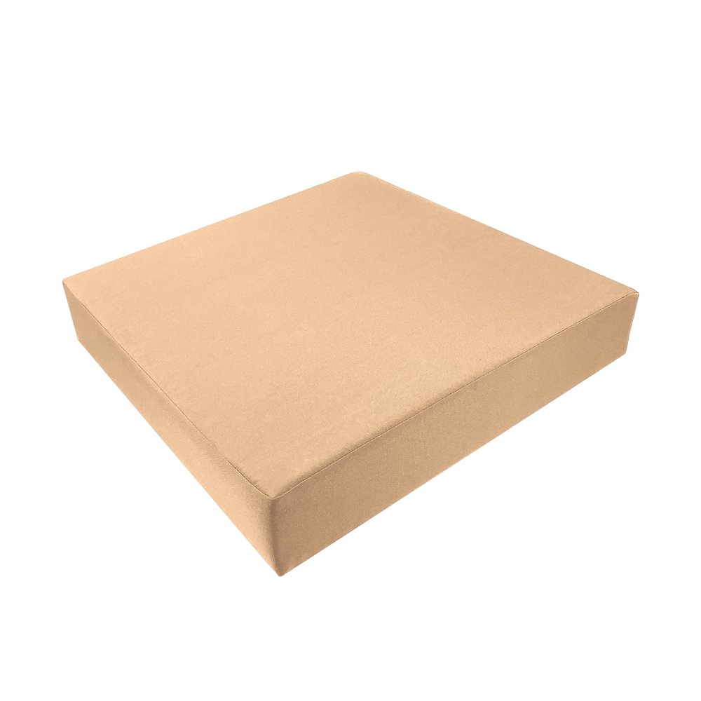 FoamRush 3" x 18" x 18" Custom Indoor/Outdoor Seat Cushion, Patio Bench Cushion, Window Seat Cushion, Chair Pad, Sofa Couch Cushion, Made in USA, High Density Foam Insert w/Canvas Khaki Cover