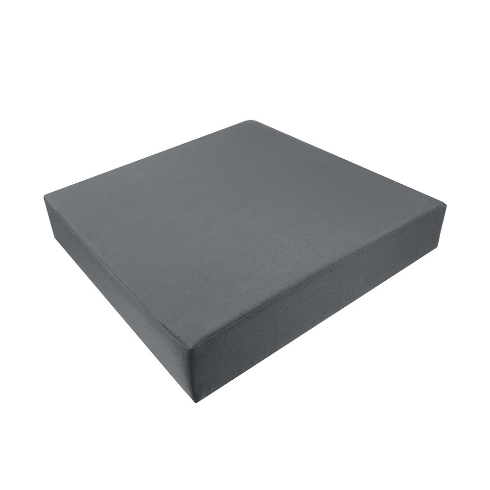 FoamRush 4" x 16" x 16" Custom Indoor/Outdoor Seat Cushion, Patio Bench Cushion, Window Seat Cushion, Chair Pad, Sofa Couch Cushion, Made in USA, High Density Foam Insert w/Canvas Dark Gray Cover