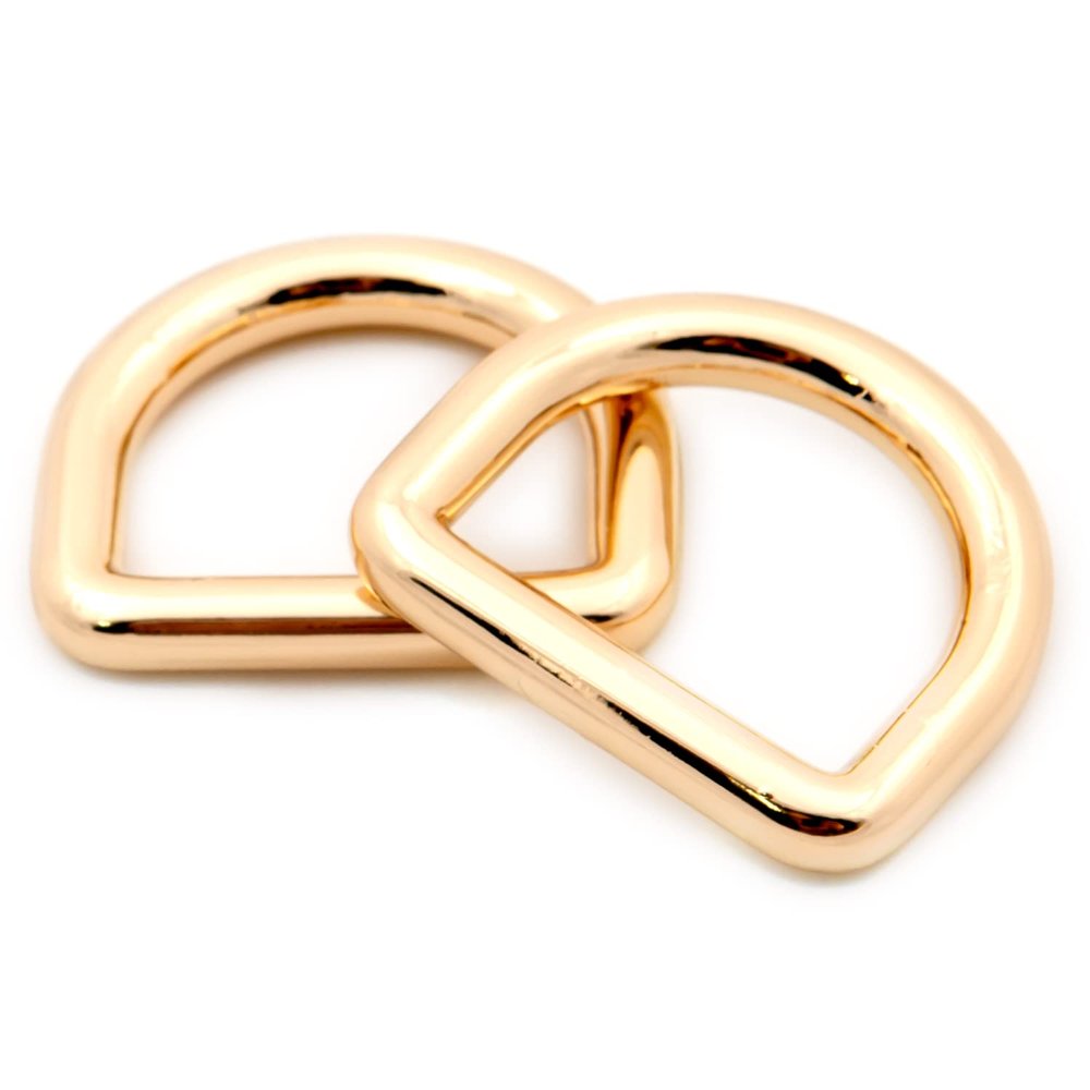 Loosco Metal D-Rings, 6PCS Non Welded Dee Ring for Bag Landyard DIY Craft Accessories (Gold,3/4")