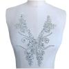 YUNSI 2PCS/Set Handmade V-Neck Dress Evening Clothing Rhinestone Accessories Wedding Dress Applique Decration(AB Colorful) view 3