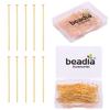 BEADIA 18K Gold Plated Flat Head Pins Non Tarnish 35mm 200pcs for Jewelry Making Findings view 1
