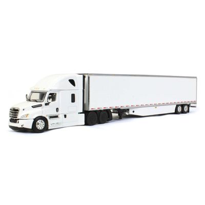 DCP by First Gear White/White: Freightliner 2018 Cascadia High-Roof Sleeper & 53' Utility Trailer with Reefer and Skirts with Carrier Reefer