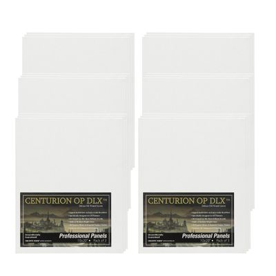 Centurion Deluxe Oil Primed Linen Panel 10"x20" - 18 Panels - Art Supplies for Oil & Alkyd Paintings, Professional Canvas Replacement, Acid-Free Medium Texture, Rigid MDF Painting Boards