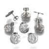 Beadthoven 10pcs Flat Round Stainless Steel Stud Earring Findings Matte Textured Platinum Ear Stud Post Earrings Findings with Loop Butterfly Backs for DIY Earrings Jewelry Making 12mm Pin: 0.8mm view 1