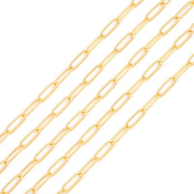 BEADIA 18K Gold Plated Oval O Chains 3.6mm 2 Meters for Jewelry Making Findings