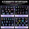 Suclain 180 Pcs Holographic Glitter Butterfly Sticker Set Waterproof Plant Decorative Flower Decal Glitter Adhesive Sticker for Scrapbooking Journal Planner Bottle Laptop(Flowers and Butterflies) view 2