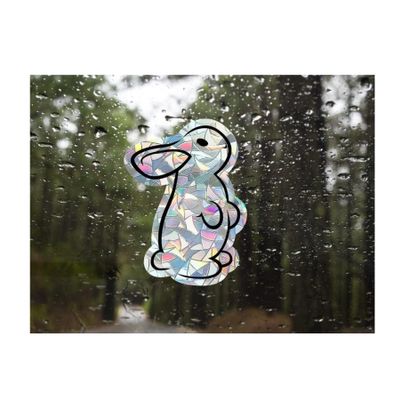 Bunny suncatcher for windows, rabbit rainbow maker decal, rainbow maker sticker, rainbow window cling, rainbow window prism suncatcher