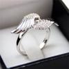 Creative Feather Angel Wings Sterling Silver Plated Cubic Zirconia Thumb Rings CZ Diamond Eternity Engagement Wedding Band Ring for Women Mother's Day Gifts HM420 (7) view 2