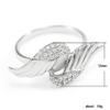 Creative Feather Angel Wings Sterling Silver Plated Cubic Zirconia Thumb Rings CZ Diamond Eternity Engagement Wedding Band Ring for Women Mother's Day Gifts HM420 (7) view 4