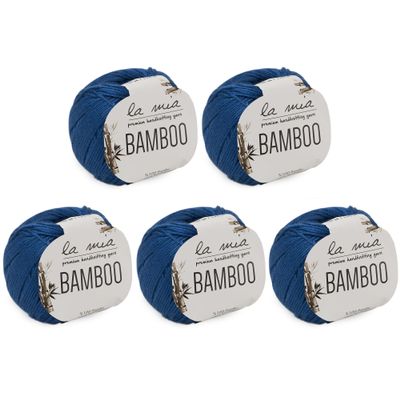 5 Skein La Mia Bamboo Yarn (Navy Blue 5)