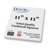 Premium White Cardstock Squares - Ultra Thick Artist Drawing Quality Eggshell Finish - For Spin Art Refill, Sketching, Charcoal, Watercolor, & Painting (11" x 11", 100 Pack) view 1