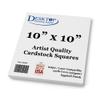 Premium White Cardstock Squares - Ultra Thick Artist Drawing Quality Eggshell Finish - For Spin Art Refill, Sketching, Charcoal, Watercolor, & Painting (10" x 10", 100 Pack) view 1